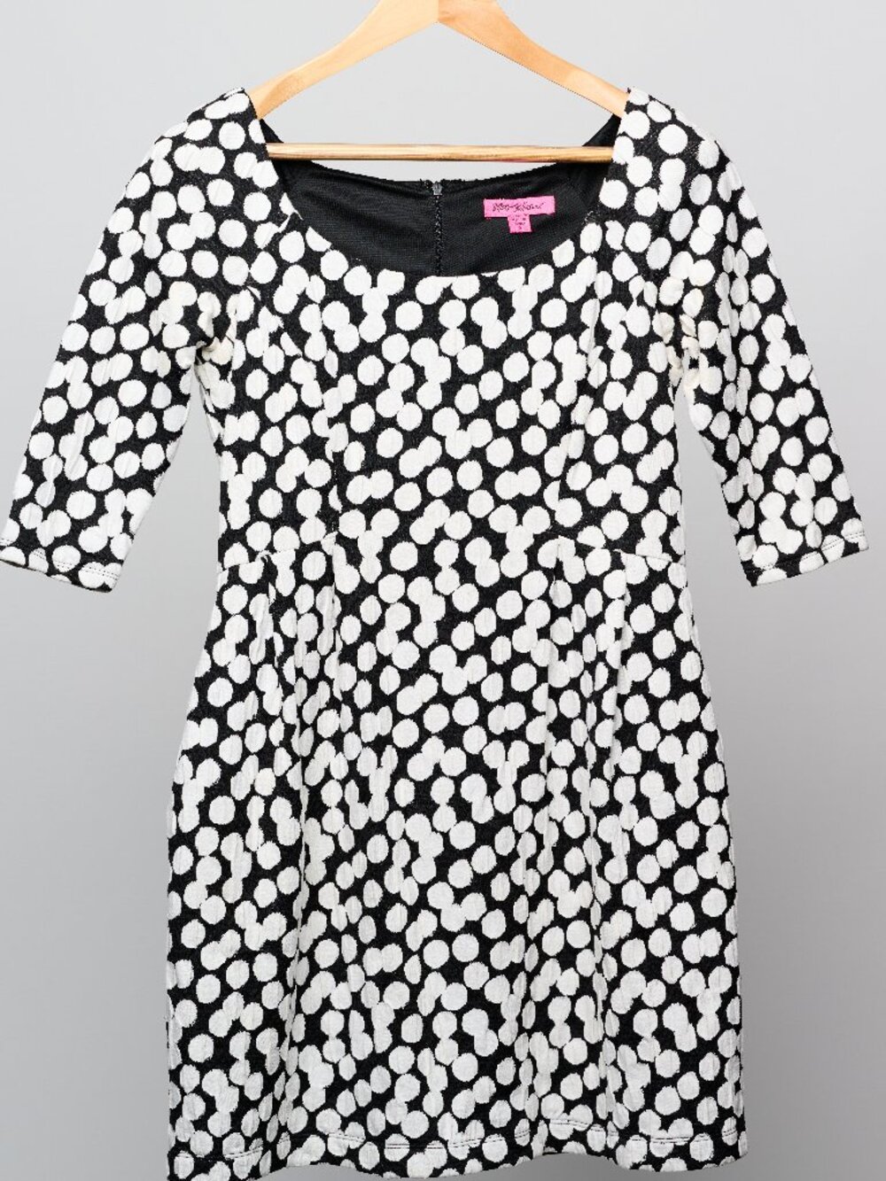 Betsey Johnson Black & White Polka Dot Dress – Size 6